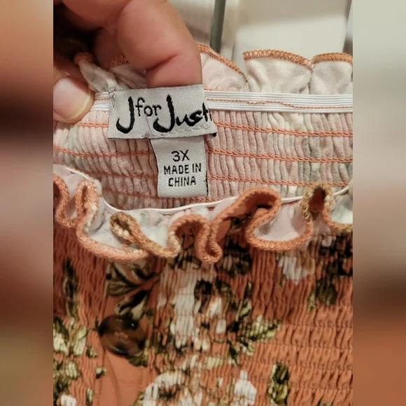 J for Justify Floral High Low Dress - Peach and White - Picture 2 of 7